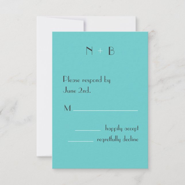 Modern Turquoise RSVP Card (Front)