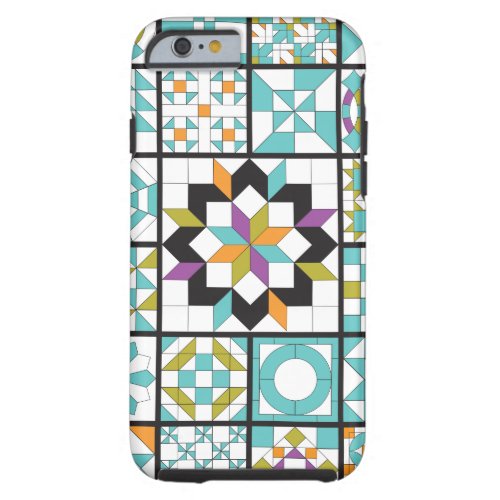 Modern Turquoise Sampler Quilt Tough iPhone 6 Case