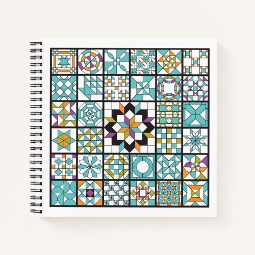 Modern Turquoise Sampler Quilt Notebook