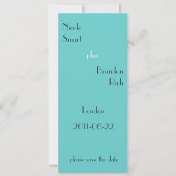 Modern Turquoise Save The Date by prettyfancyinvites at Zazzle