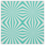 Modern Turquoise Sun Ray Pattern Fabric