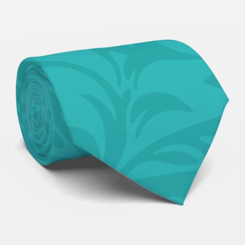 Modern Turquoise Teal Floral Wedding Neck Tie