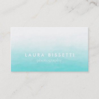 Modern Turquoise Watercolor Custom Business Card. Business Card by laurapapers at Zazzle