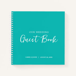 Modern Turquoise Wedding Guest Book