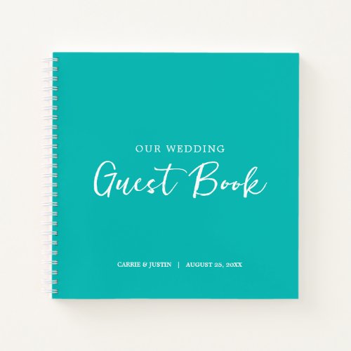 Modern Turquoise Wedding Guest Book