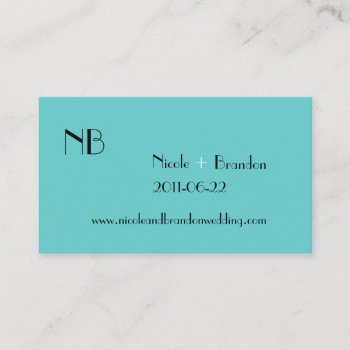 Modern Turquoise Wedding Website Card by prettyfancyinvites at Zazzle