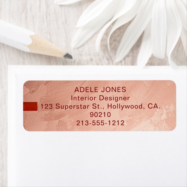 Modern Tuscan Rose Gold & Red Editable Label (Insitu)