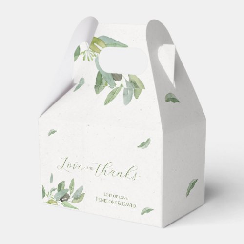 Modern Tuscany Olive Leaves Branch_Thank You Card Favor Boxes