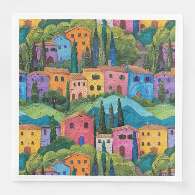Modern Tuscany pattern Paper Dinner Napkins (Front)