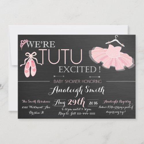 Modern Tutu baby shower invitation Tiara and Tutu