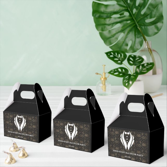 Modern Tuxedo Art Deco Bachelor Party Favor Boxes (Multiple)