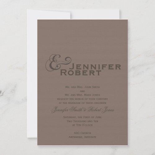 Modern Tweed Type in Charcoal Invitation