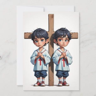 modern twin baptism invitations