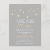 Modern Twinkle Little Star Baby Shower Invitation Postcard (Front)