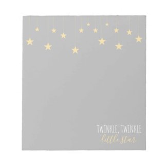 Modern Twinkle Little Star Baby Shower Notepad