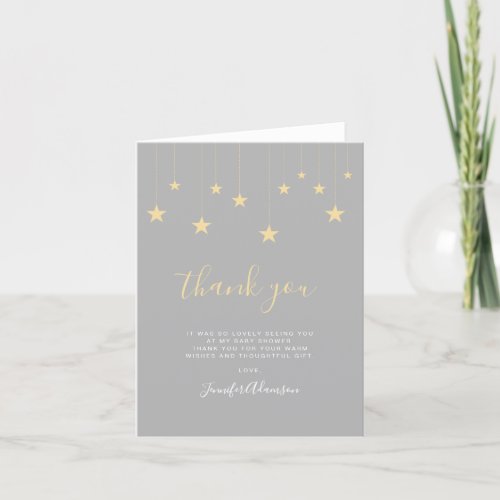 Modern Twinkle Little Star Baby Shower Thank You