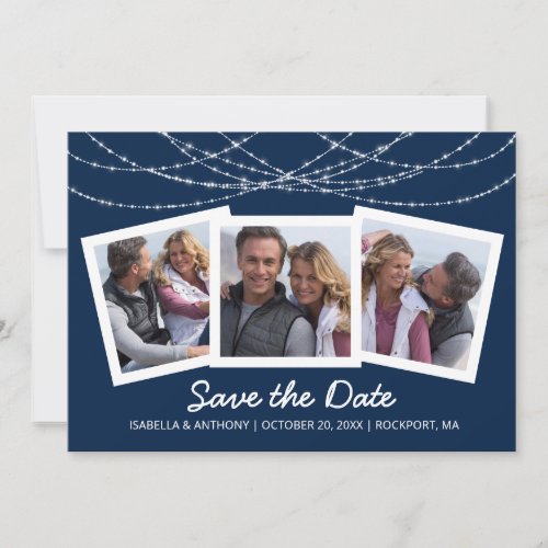 Modern Twinkle String Light Blue 3_Photo Save The Date