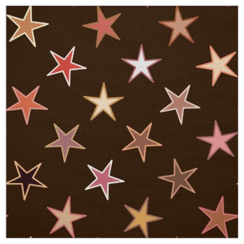 Modern Twinkling Stars Chocolate Brown and Tan Fabric