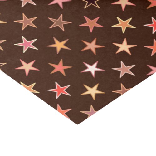 Modern Twinkling Stars Chocolate Brown and Tan Tissue Paper