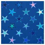 Modern Twinkling Stars, Cobalt Blue and Turquoise Fabric