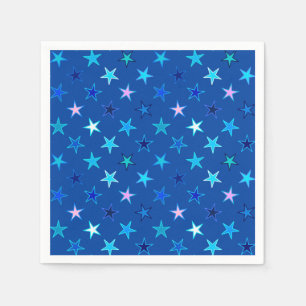 Modern Twinkling Stars, Cobalt Blue and Turquoise Napkins