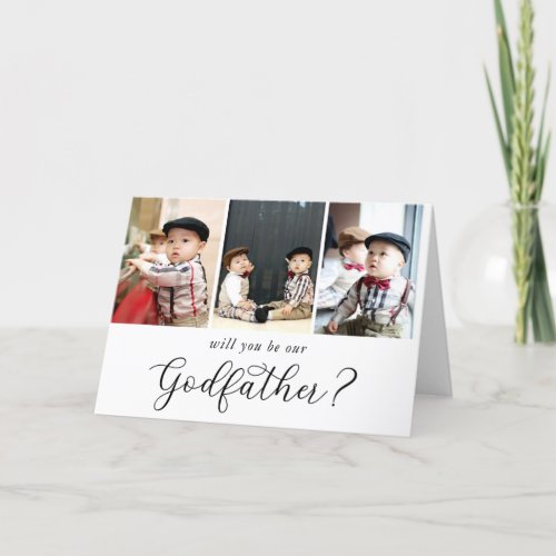 Modern Twins Godfather Proposal Card