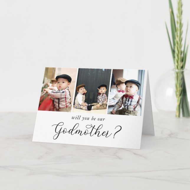 Modern Twins Godmother Proposal Card (Front)
