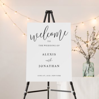Modern Twist Simplistic Wedding Welcome Sign by Vineyard at Zazzle