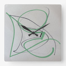 Modern Two-Color Abstract Art Clock