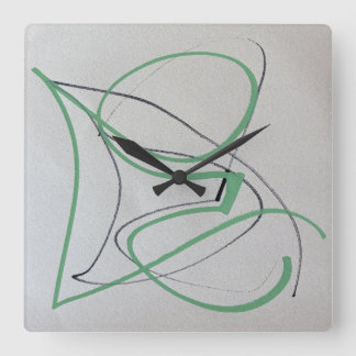 Modern Two-Color Abstract Art Clock