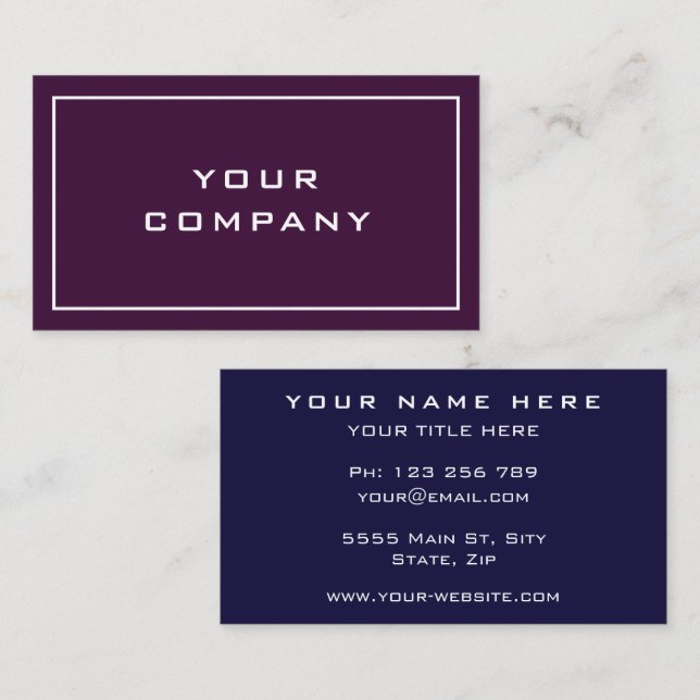Modern Two Colors - Professional Businessman Business Card (Front/Back)