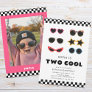 Modern Two Cool Sunglasses Girl 2nd Birthday  Invitation