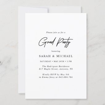 Modern Two Graduates Double Graduation Party Invitation | Zazzle