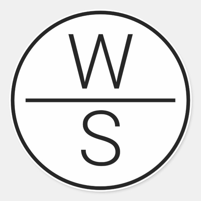 Modern Two Initials Monogram Classic Round Sticker (Front)