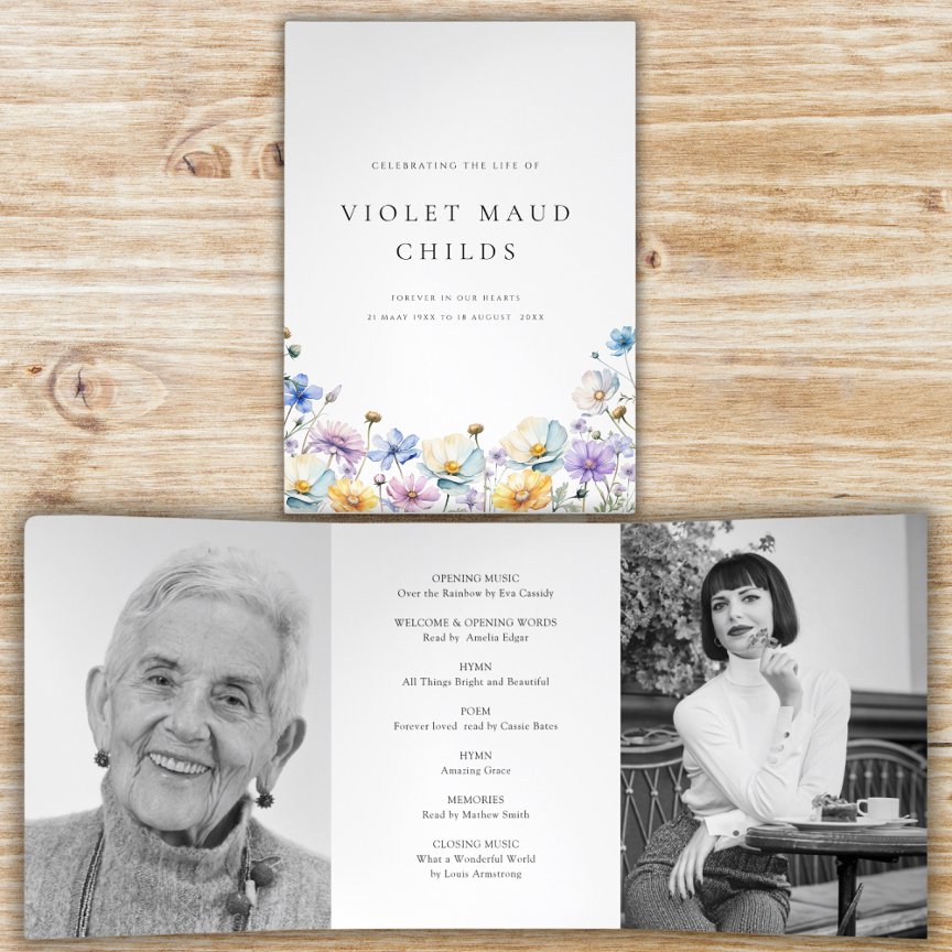 Elegant wildflower photo funeral suite