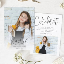 Modern Two Photo Graduation Invitation
