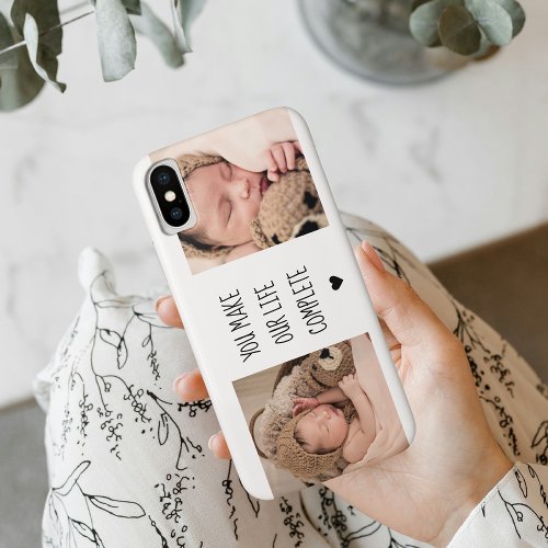 Modern Two Photo  You Make Our Life Complete  iPhone XS Case