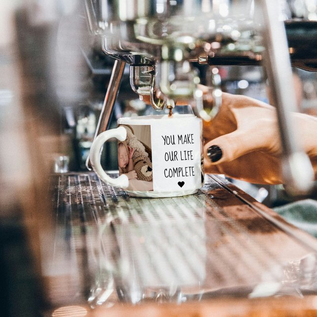 Modern Two Photo | You Make Our Life Complete  Espresso Cup (Creator Uploaded)