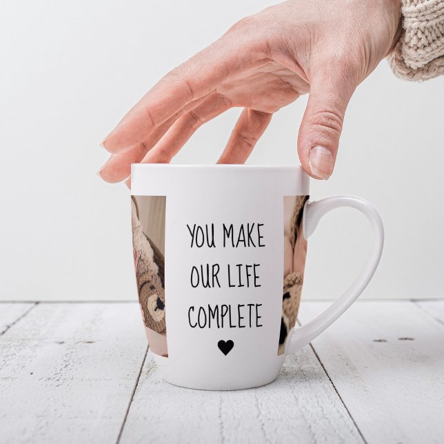 Modern Two Photo | You Make Our Life Complete  Latte Mug (Creator Uploaded)