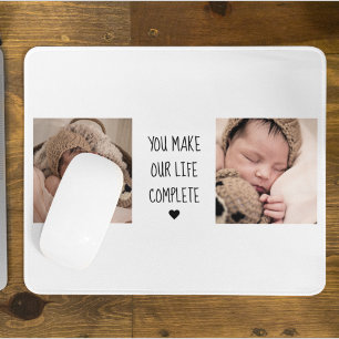 Modern Two Photo You Make Our Life Complete Mouse Pad