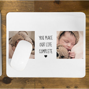 Modern Two Photo   You Make Our Life Complete  Mouse Pad