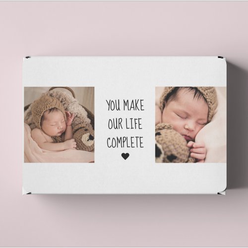 Modern Two Photo  You Make Our Life Complete  Rectangular Sticker