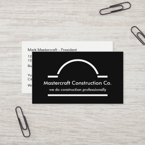 Modern Two Side Construction Business Card