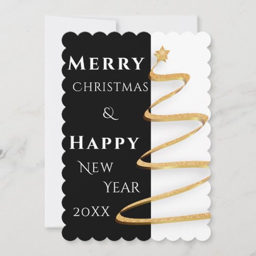 Modern Two Tone Colors Christmas Greetings Card