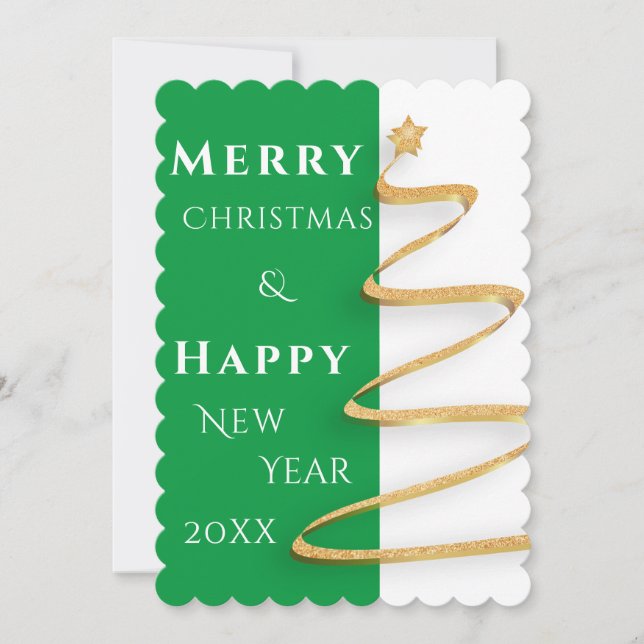 Modern Two Tone Colors Merry Christmas Wishes Card (Front)