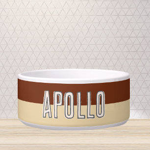 Modern Two Tone Pet Name Bowl