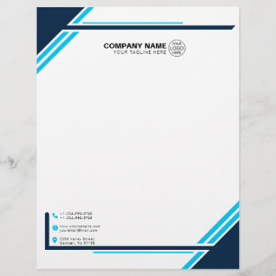 Modern two tones of Blue Geometric Letterhead