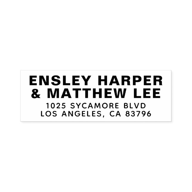 Modern Type Couples Rubber Address Self-inking Stamp (Design)