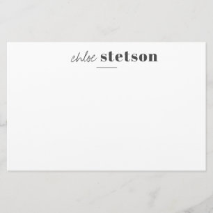 Modern type name stationery