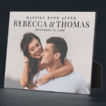 Modern Type Photo Wedding Plaque<br><div class="desc">A modern type overlay with large names and a full bleed photo are the features on this wedding anniversary keepsake plaque. Click the edit button to customize this design.</div>